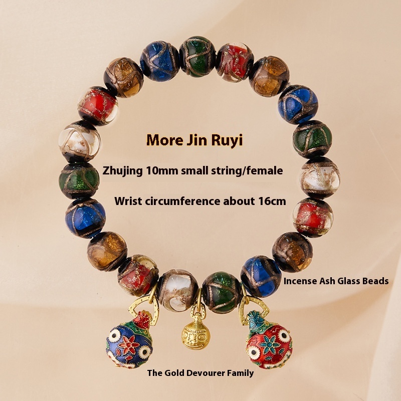 Fragrant Gray Glaze Cinnabar Swallowing Gold Beast Bracelet’ East Asian Traditional Spiritual Jewelry - Image 6