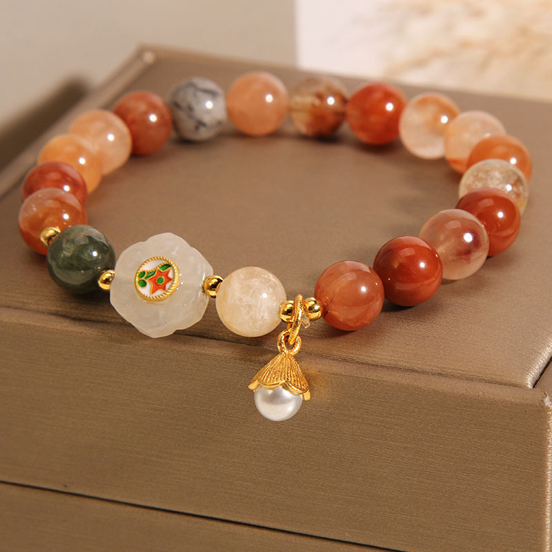 Crystal Hetian White Jade Pearl Bracelet - Image 3