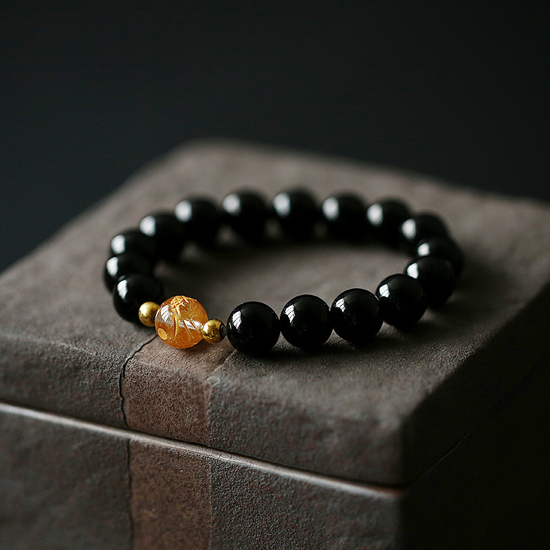Fashion Personality Obsidian White Crystal Bracelet - Image 4