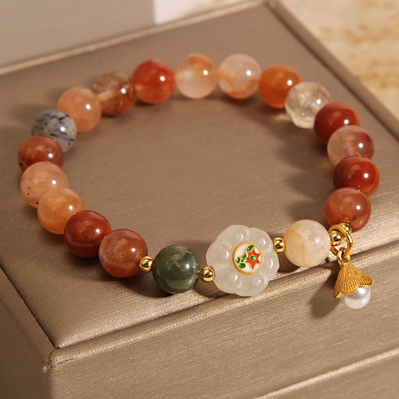 Crystal Hetian White Jade Pearl Bracelet - Image 5