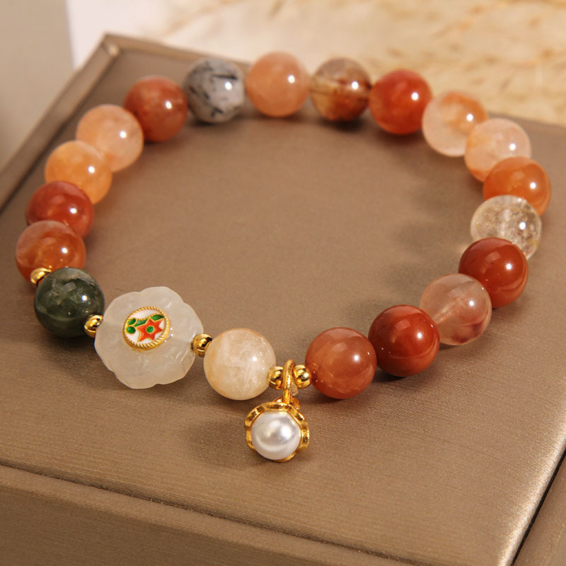 Crystal Hetian White Jade Pearl Bracelet - Image 4