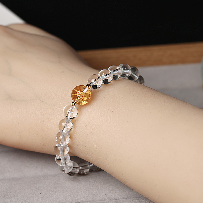 Fashion Personality Obsidian White Crystal Bracelet - Image 7