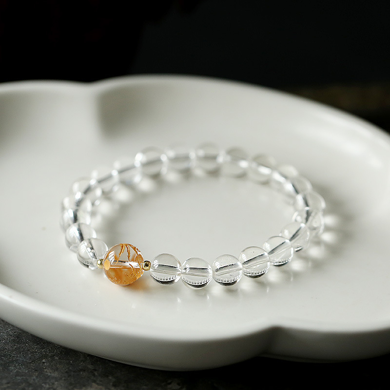 Fashion Personality Obsidian White Crystal Bracelet - Image 3