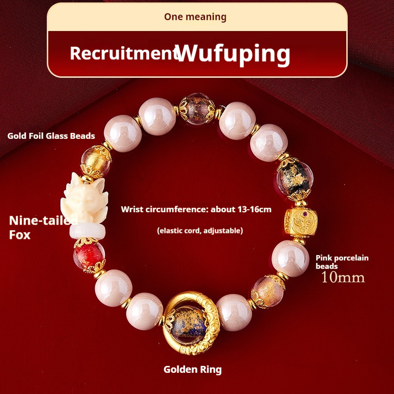 Fragrant Gray Glaze Cinnabar Swallowing Gold Beast Bracelet’ East Asian Traditional Spiritual Jewelry - Image 3